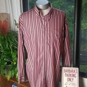 TOMMY HILFIGER BURGUNDY STRIPED BUTTON DOWN